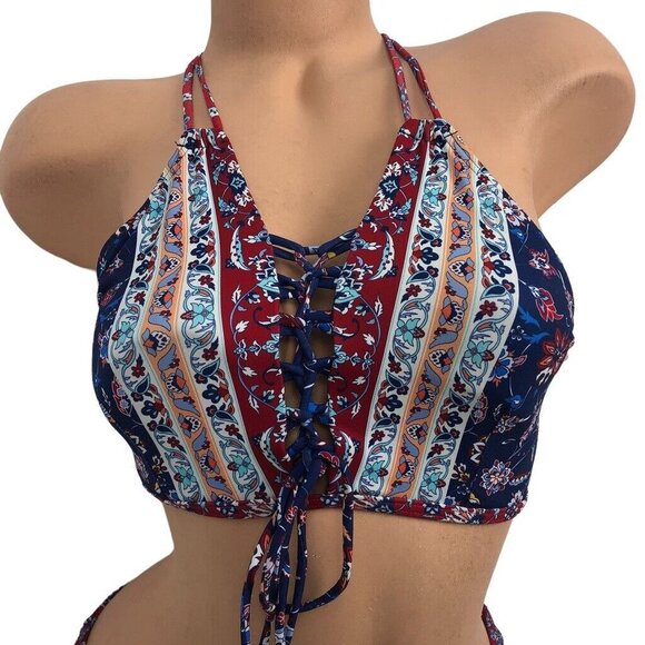 AZURA Australia Boho Multicolor‎ Paisley Print Bikini Swimsuit Set Size 6 Small - Picture 3 of 7
